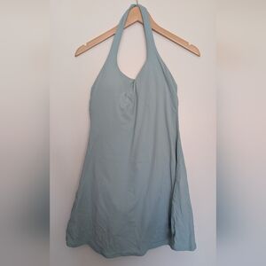Halara Light Blue Halter Dress Athleticwear Built In Shorts Women's Small